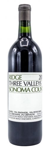 2019 Ridge Sonoma County Red Blend Three Valleys 750ml