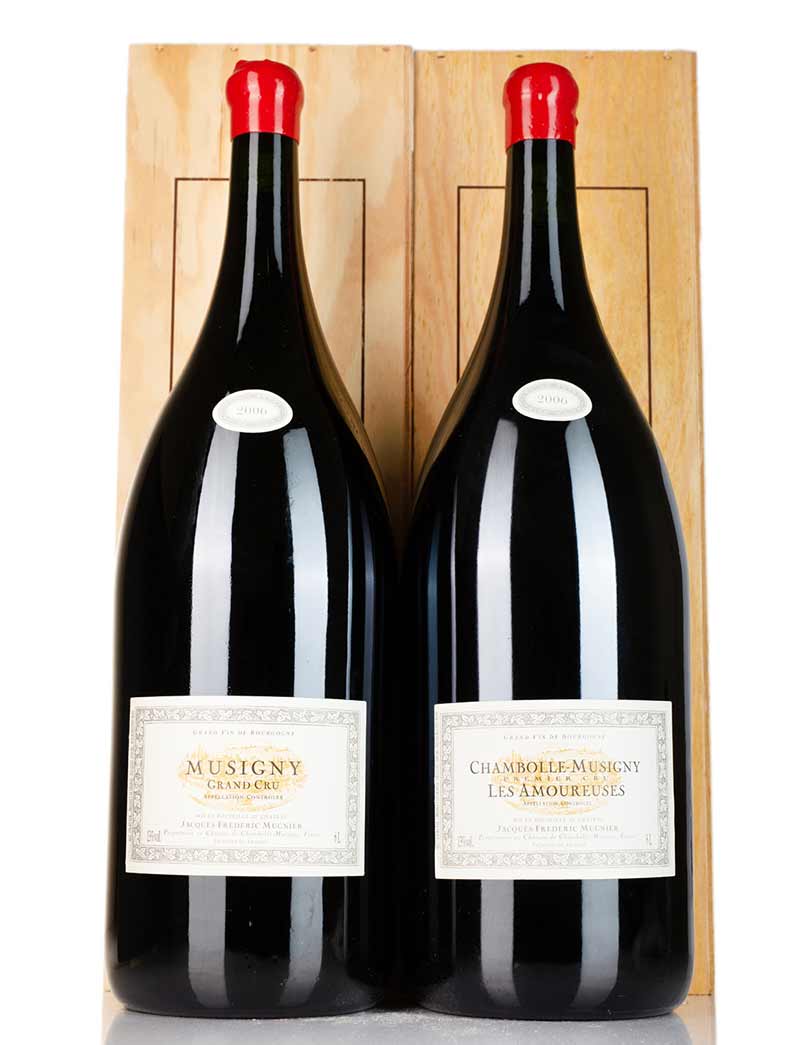 Lot 543, 546: 1 Methuselah each 2006 J. F. Mugnier Musigny & Chambolle Musigny Les Amoureuses in owc